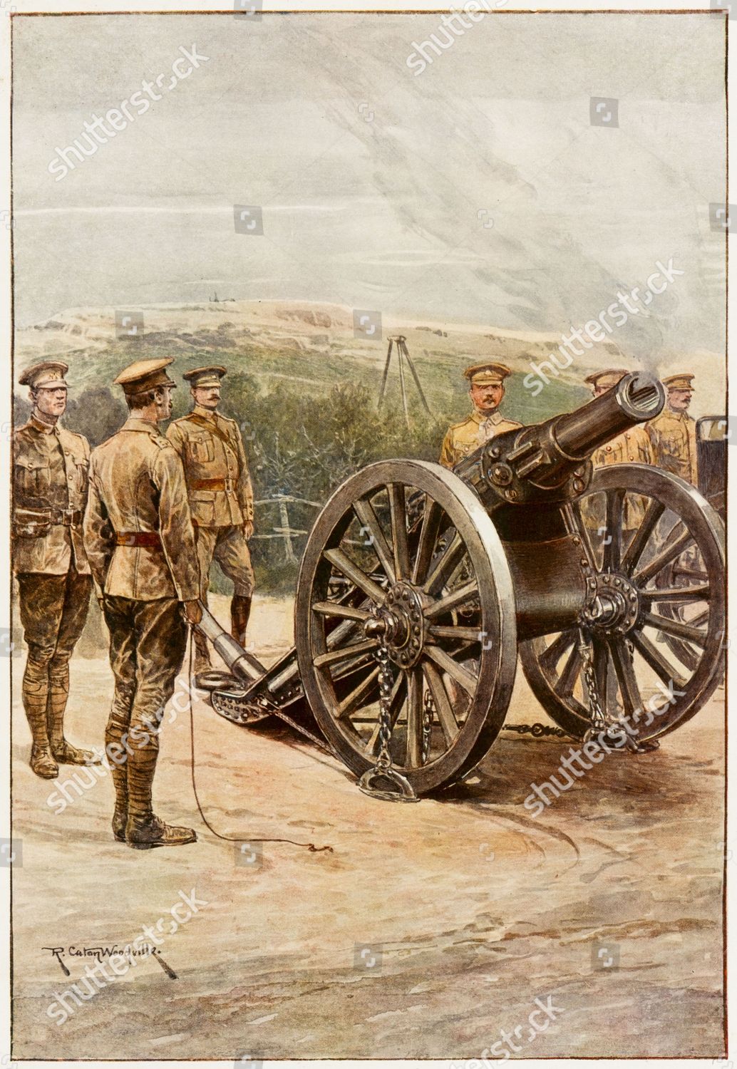 Royal Field Artillery Howitzer Battery 1910 Editorial Stock Photo