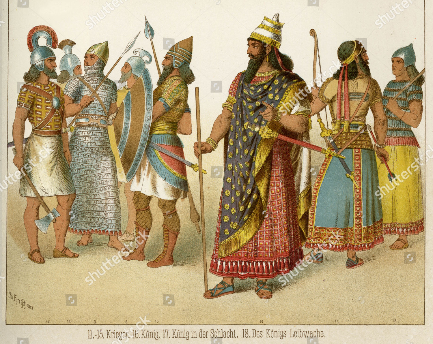 Ancient Assyria Weaponry Armour Warriors King Editorial Stock Photo