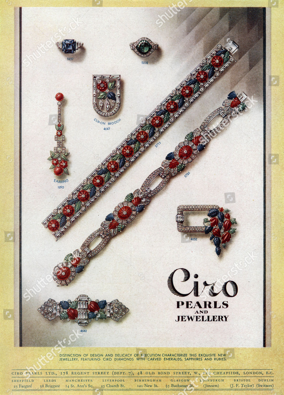 Advert Ciro Pearls Ltd Located Regent Editorial Stock Photo