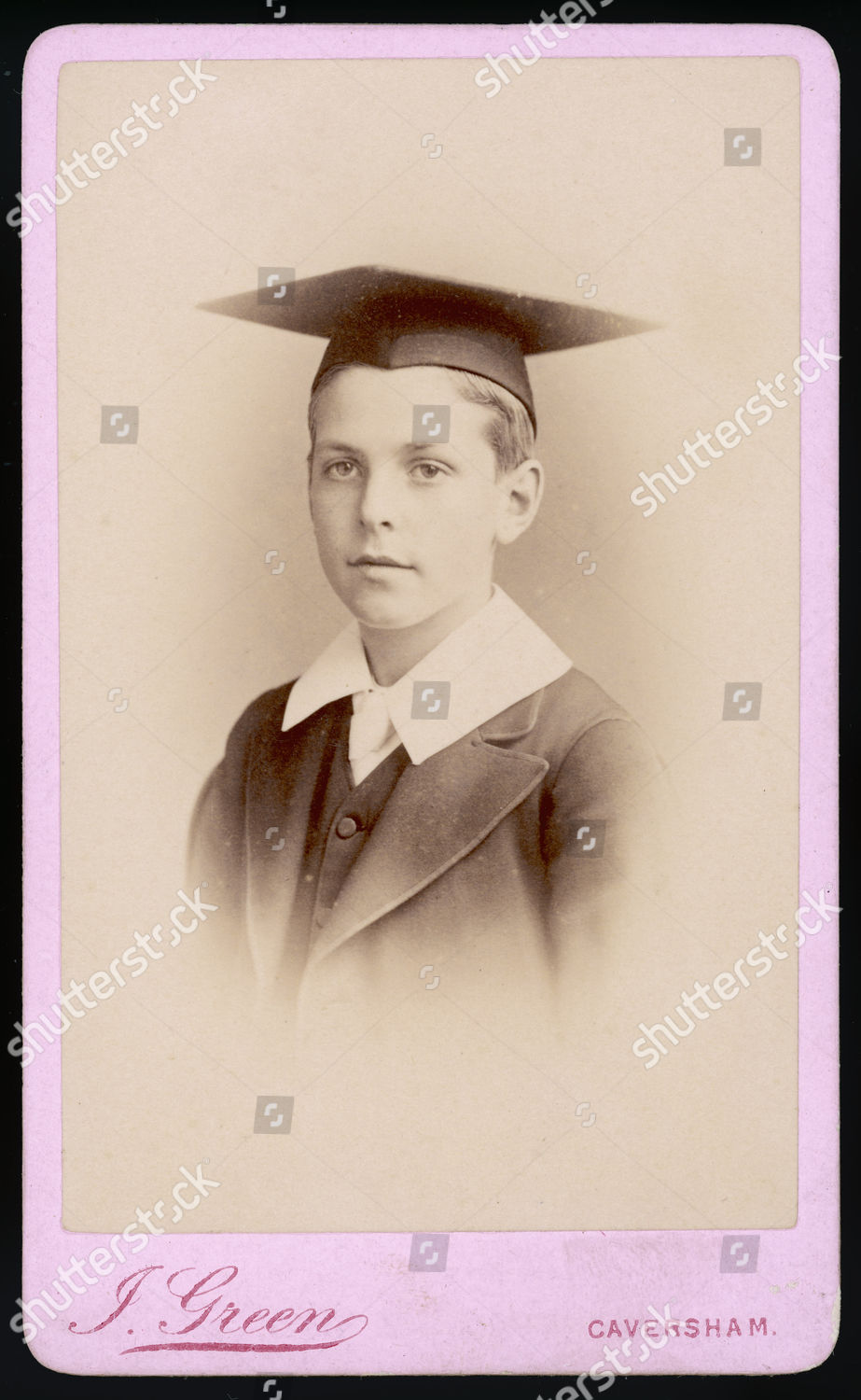 Victorian Schoolboy Wearing Mortarboard Late 19th Editorial Stock Photo