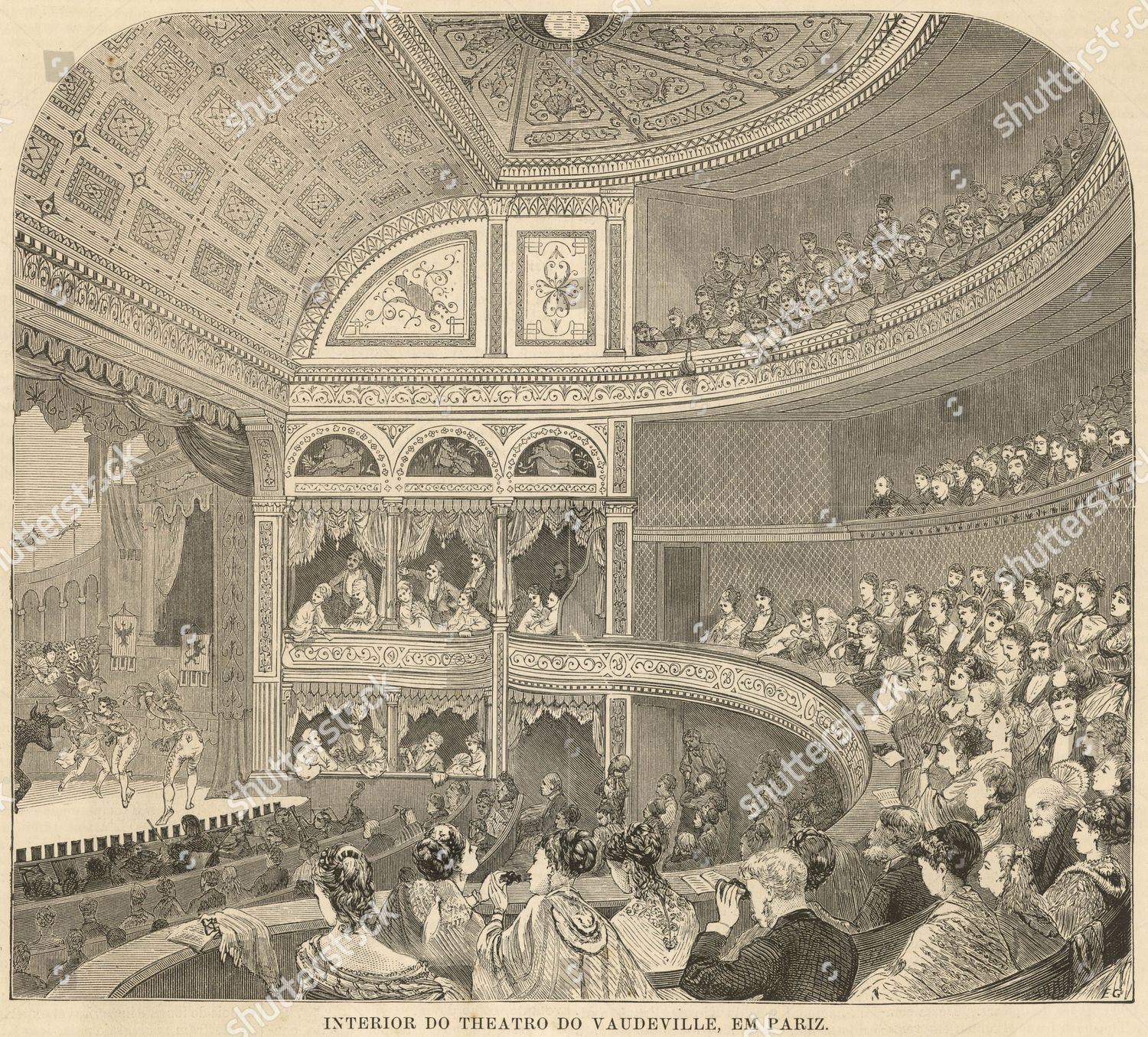 Vaudeville Theatre Paris Interior View Showing Editorial Stock Photo ...