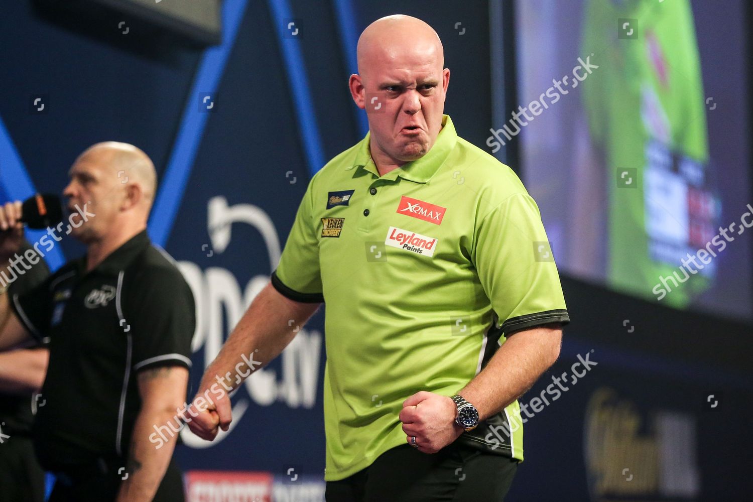 Michael Van Gerwen Celebrates Winning Third Editorial Stock Photo