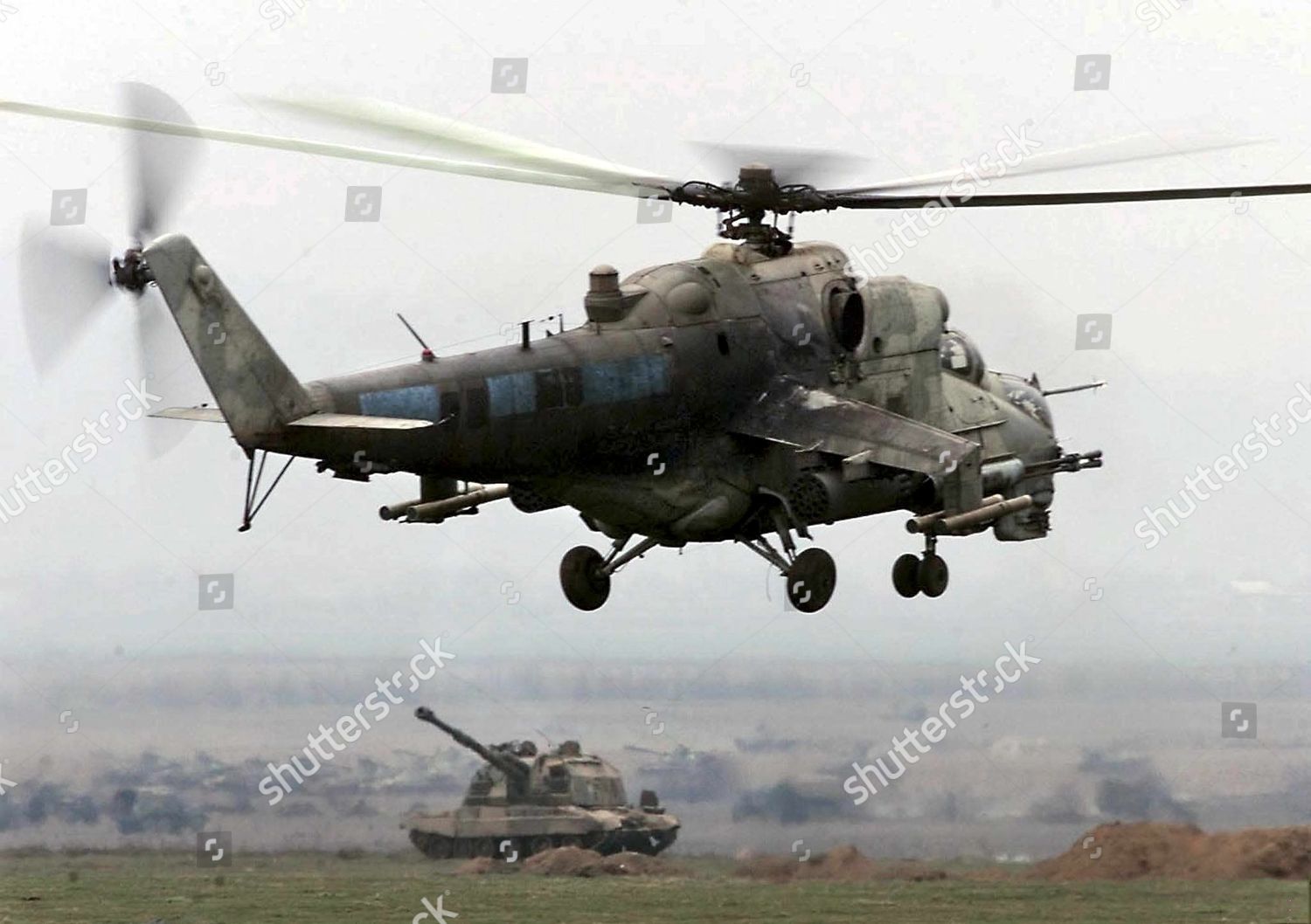 Chechnya Russian Federation Russian Battle Helicopter Takes Foto