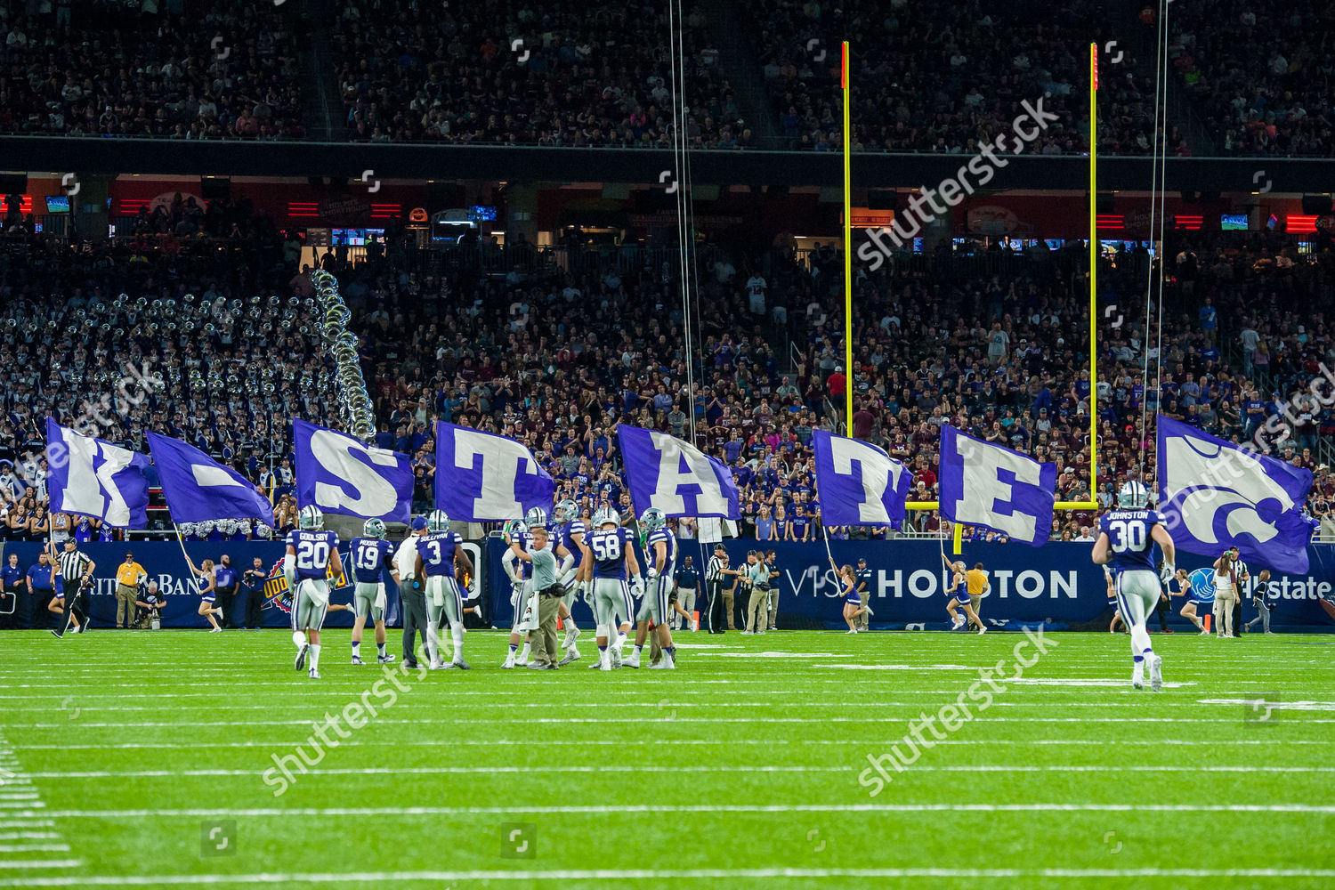 Kstate Flags Carried On Field By Editorial Stock Photo - Stock Image