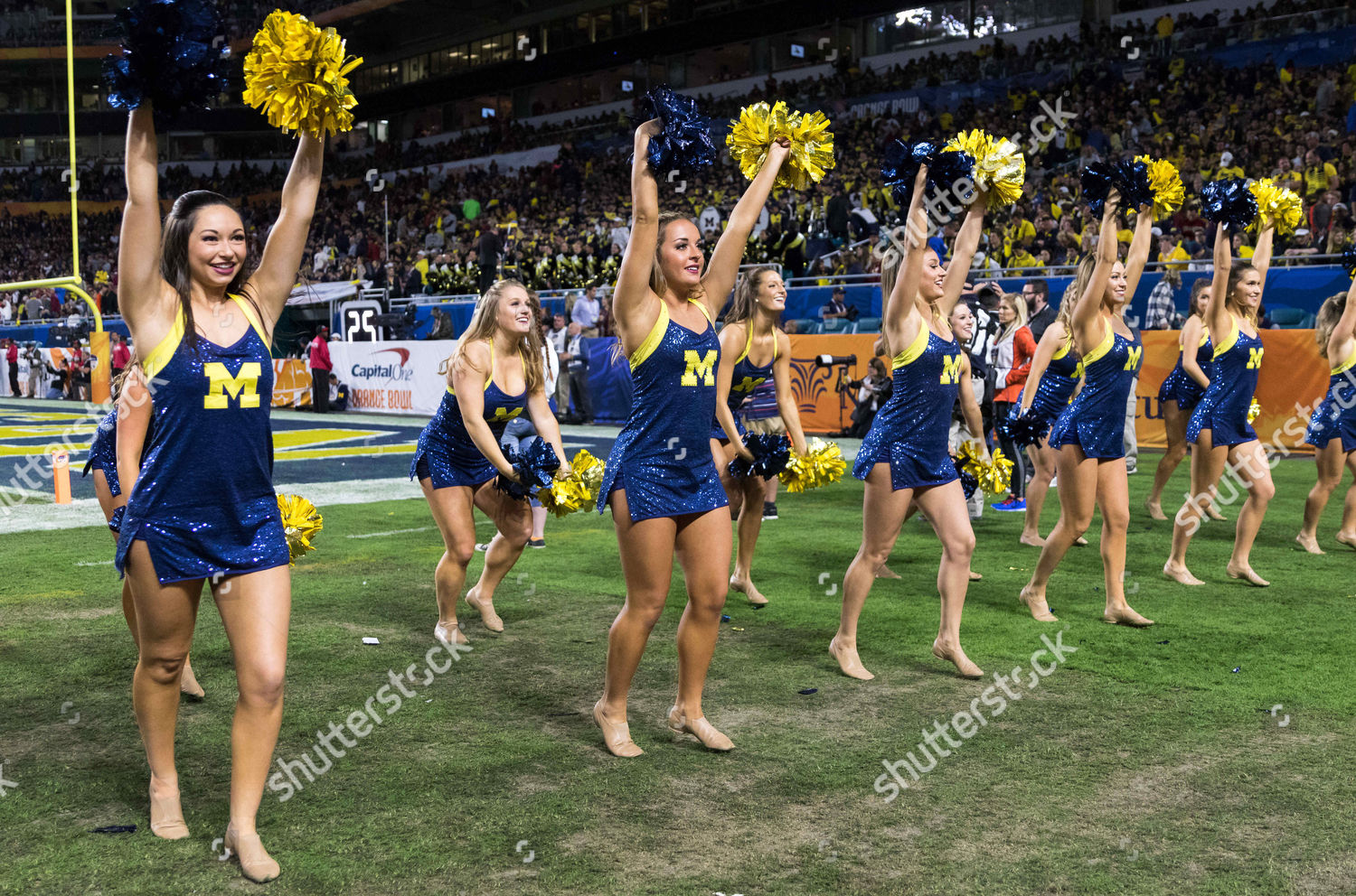 Michigan Cheerleaders Entertain Fans During Capital Editorial Stock