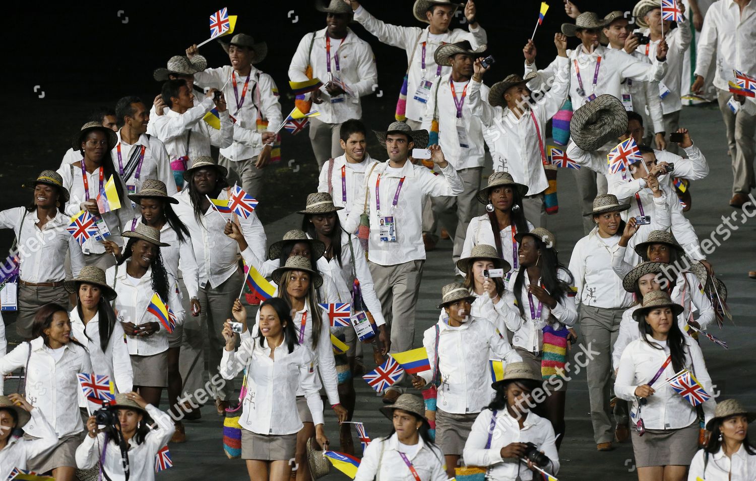 Colombian Athletes Arrive Olympic Stadium During Editorial Stock Photo