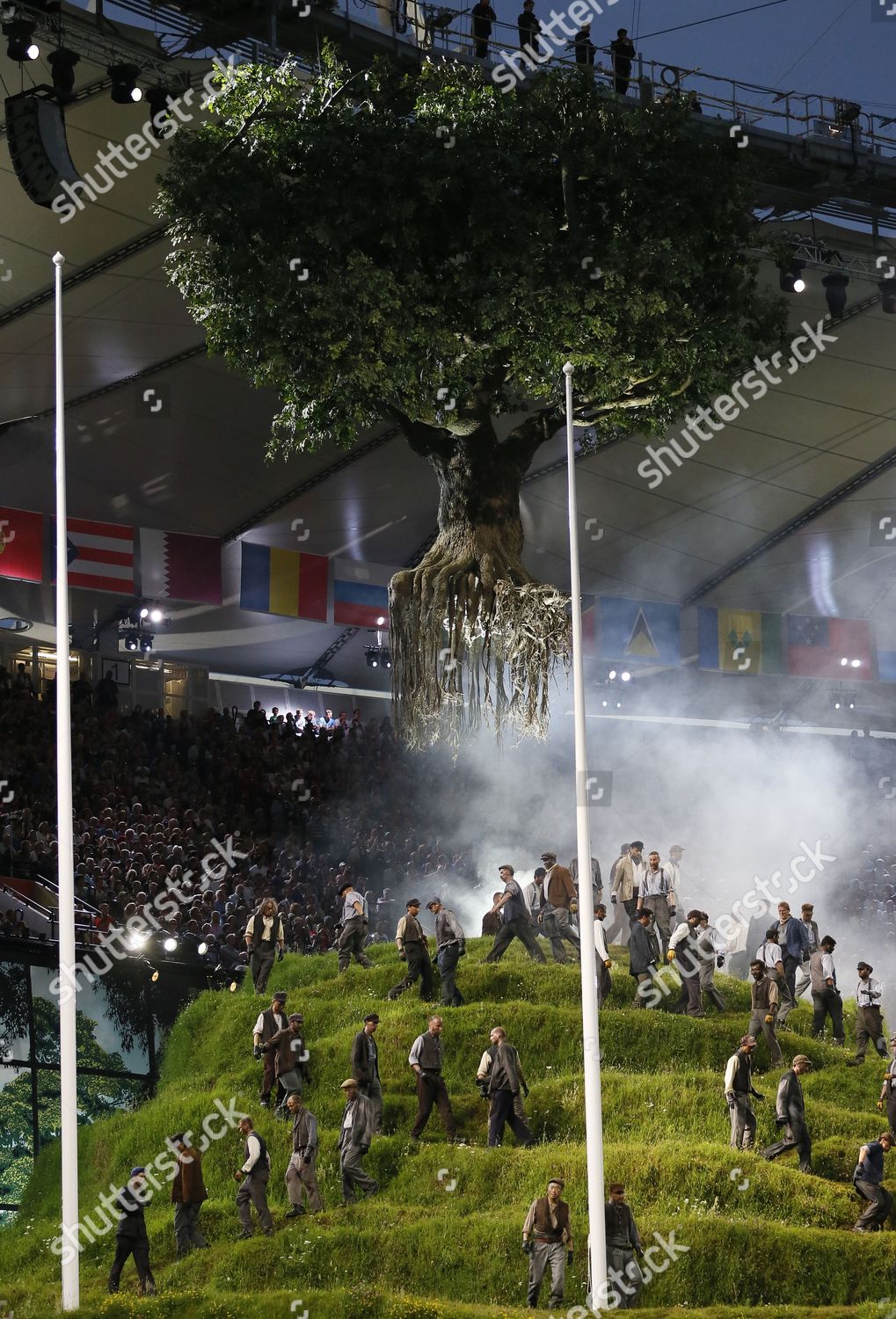 Huge Tree Lifted Into Air During Editorial Stock Photo - Stock Image ...