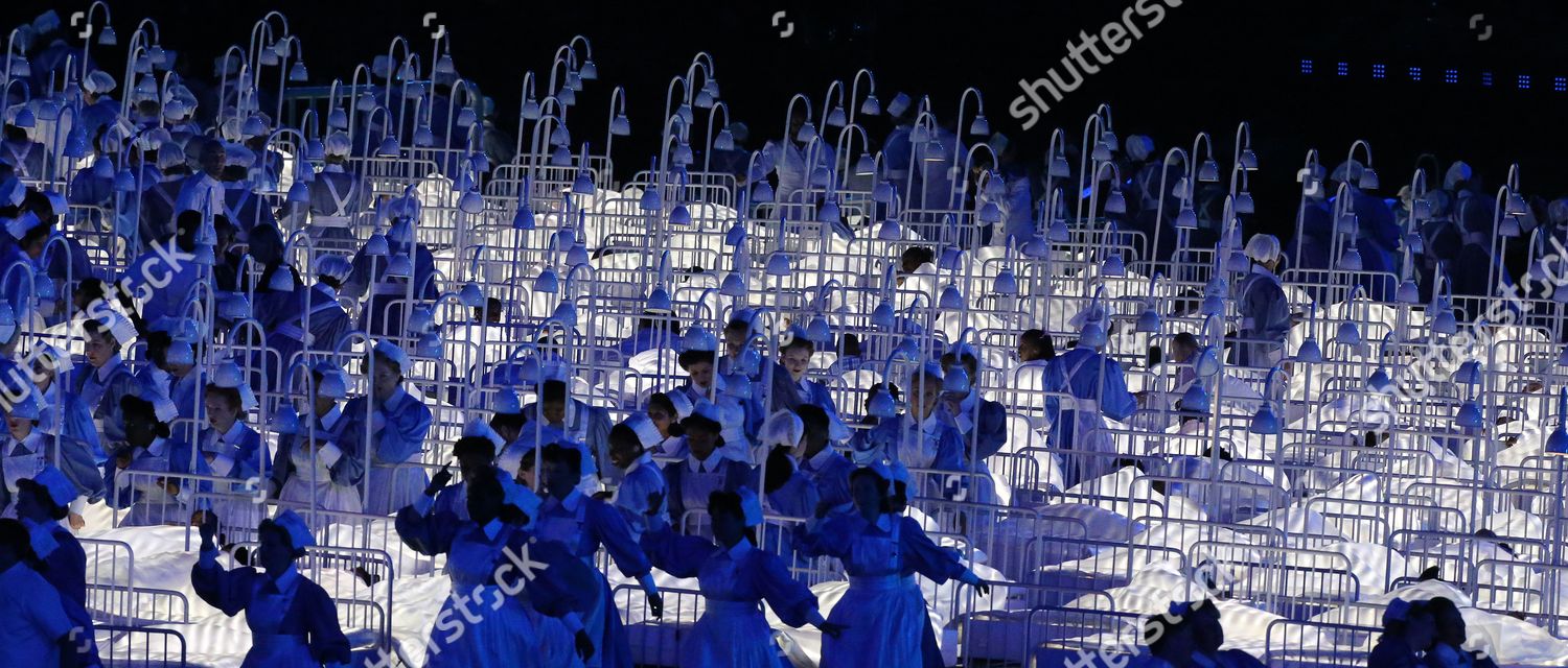 Performers Olympic Stadium During Opening Ceremony Editorial Stock