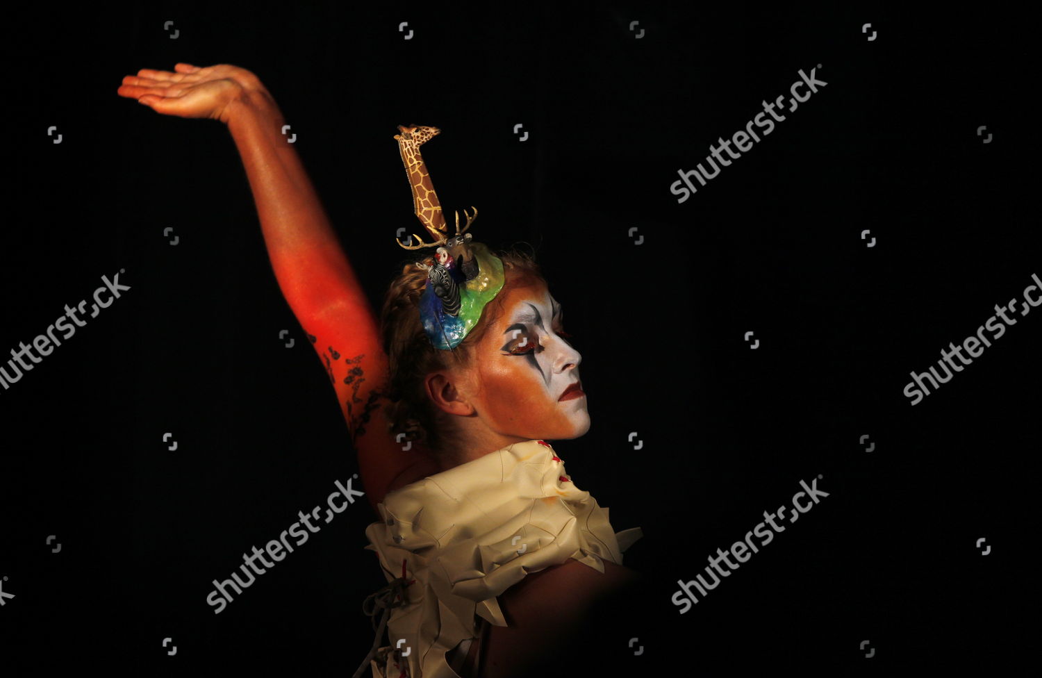 Dancer Meike Behrmann Has Her Body Painting Editorial Stock Photo