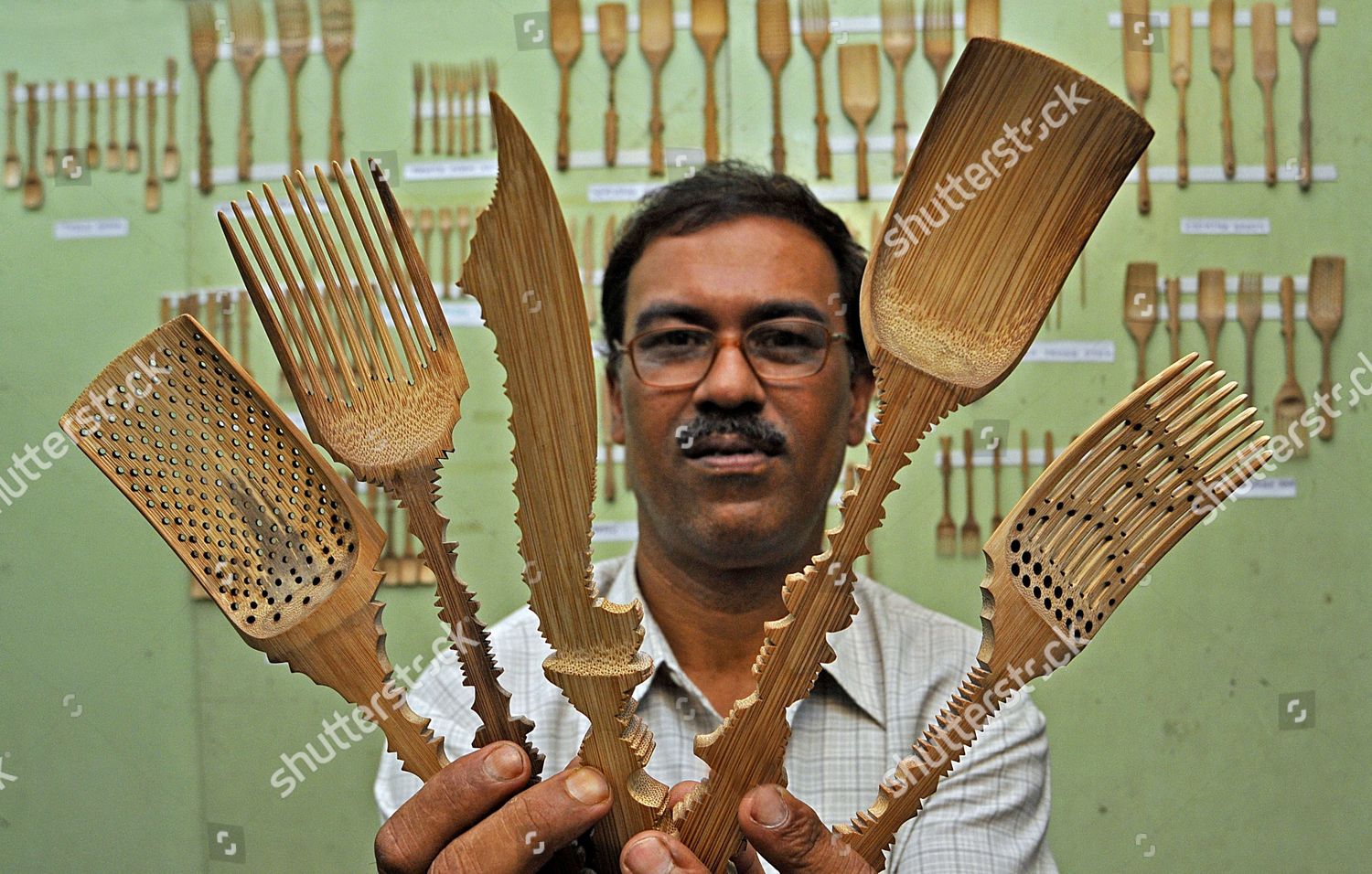 Assamese Bamboo Cutlery Maker Tridib Mahanta Editorial Stock Photo