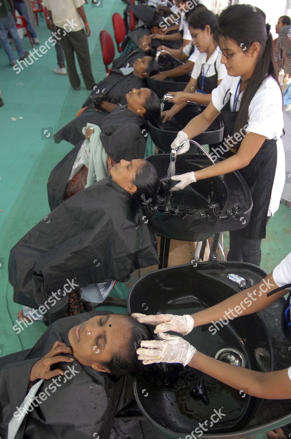 Indian People Get Their Hair Washed After Editorial Stock Photo