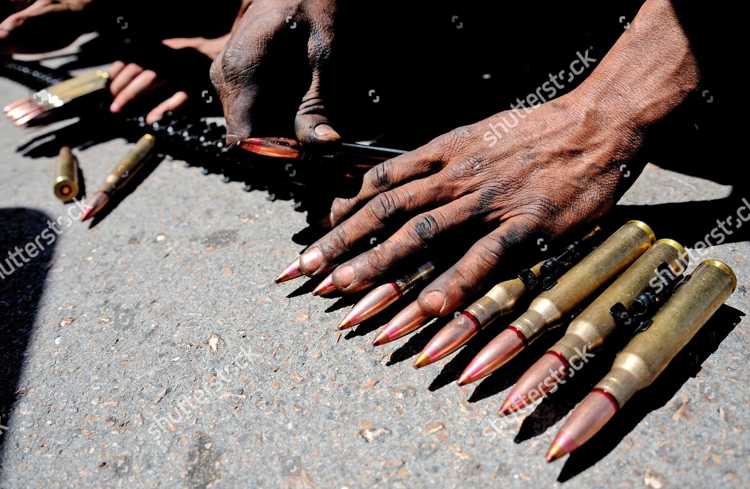 Libyan Rebel Fighter Reloads Ammunition Belt Editorial Stock Photo ...