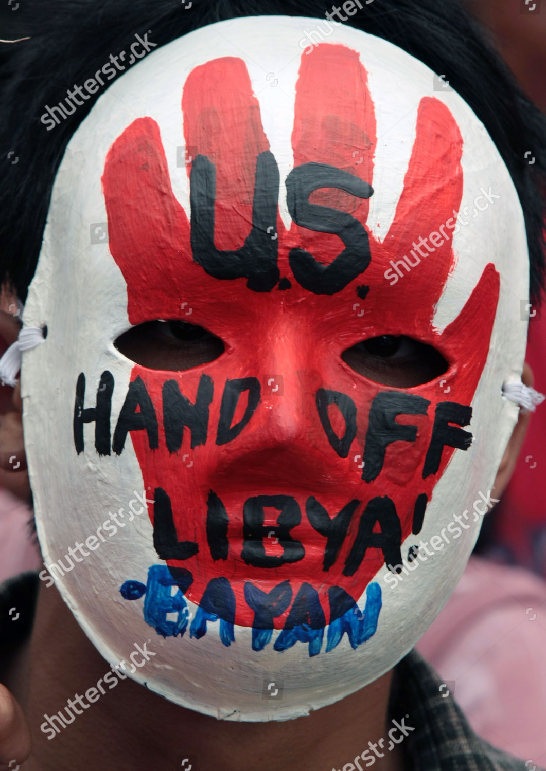 Filipino Demonstrator Wears Mask During Protest Editorial Stock Photo ...