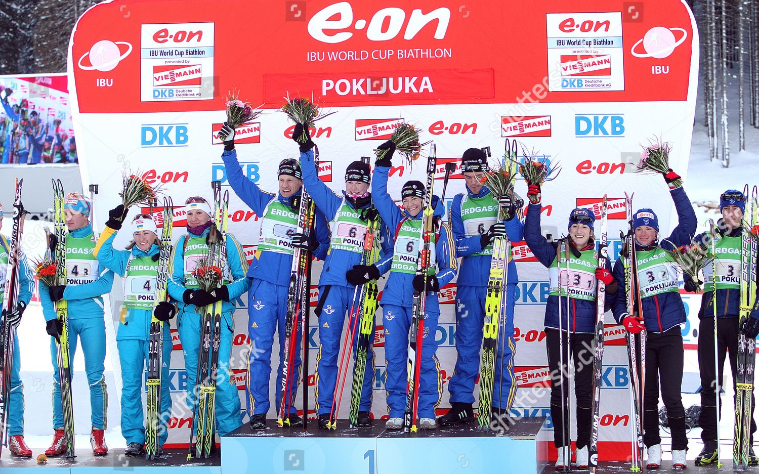 Winners Biathlon World Cups Mixed Relay Editorial Stock Photo Stock