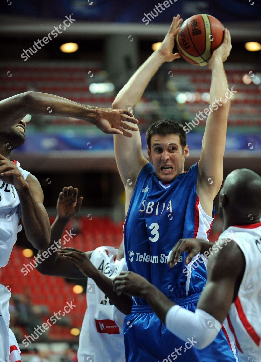 Serbian Kosta Perovic C Jumps Ball Editorial Stock Photo - Stock Image ...