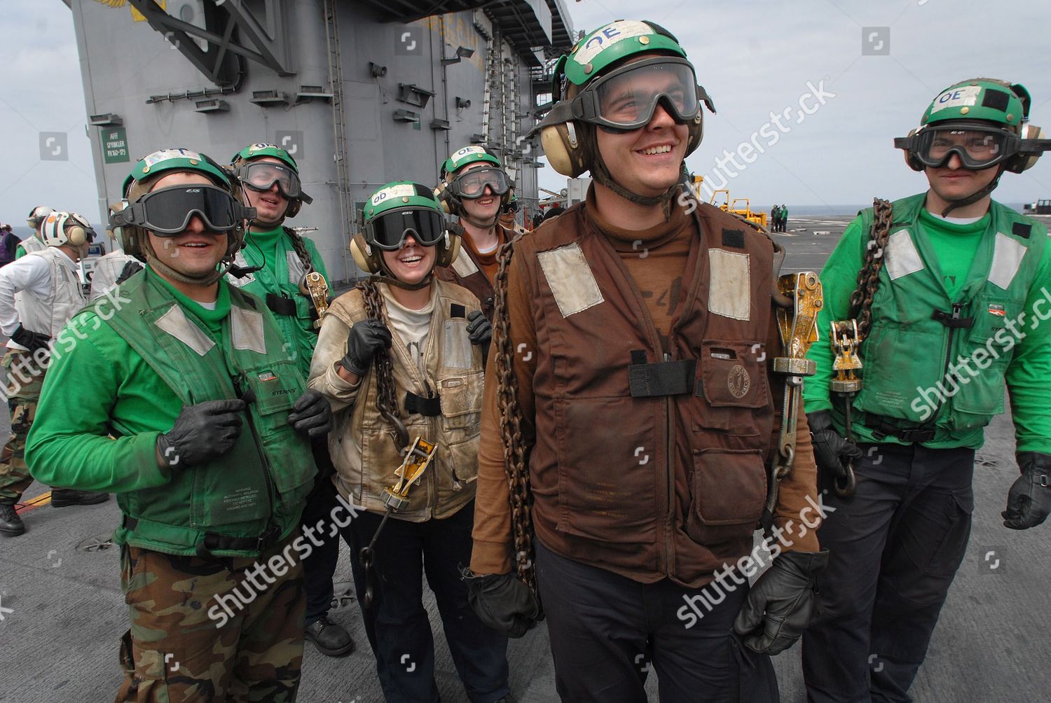 Flight Deck Crew Uss Carl Vinson Editorial Stock Photo - Stock Image