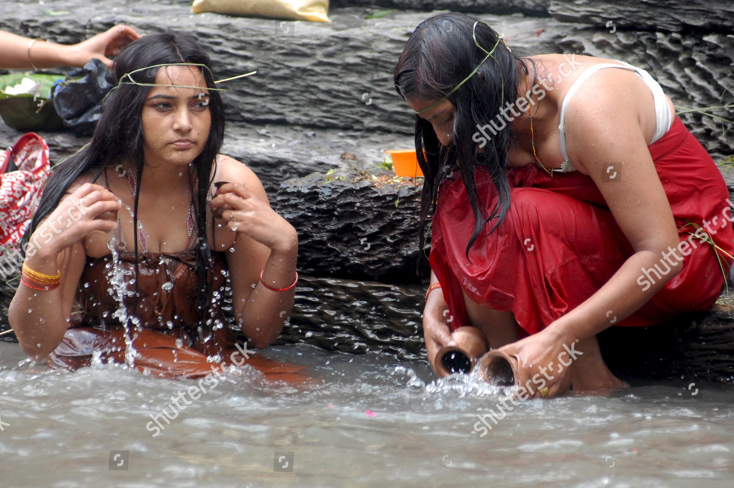 Nepali women River Bath