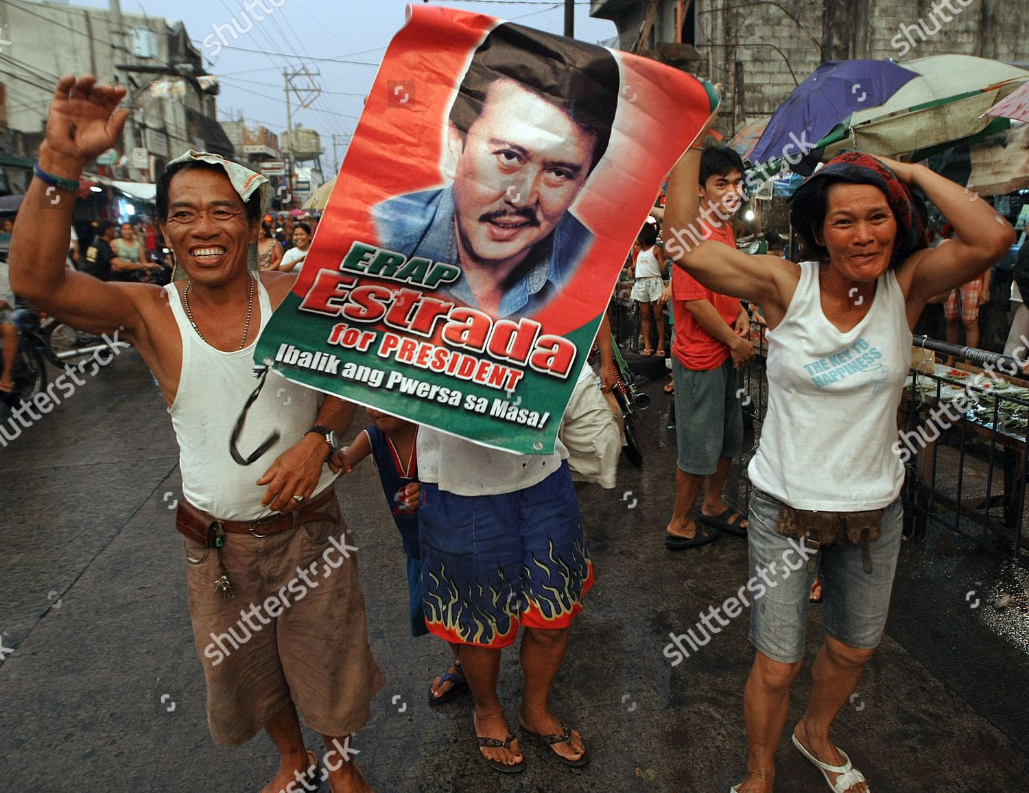 Supporters Smile They Hold Poster Former Editorial Stock Photo - Stock