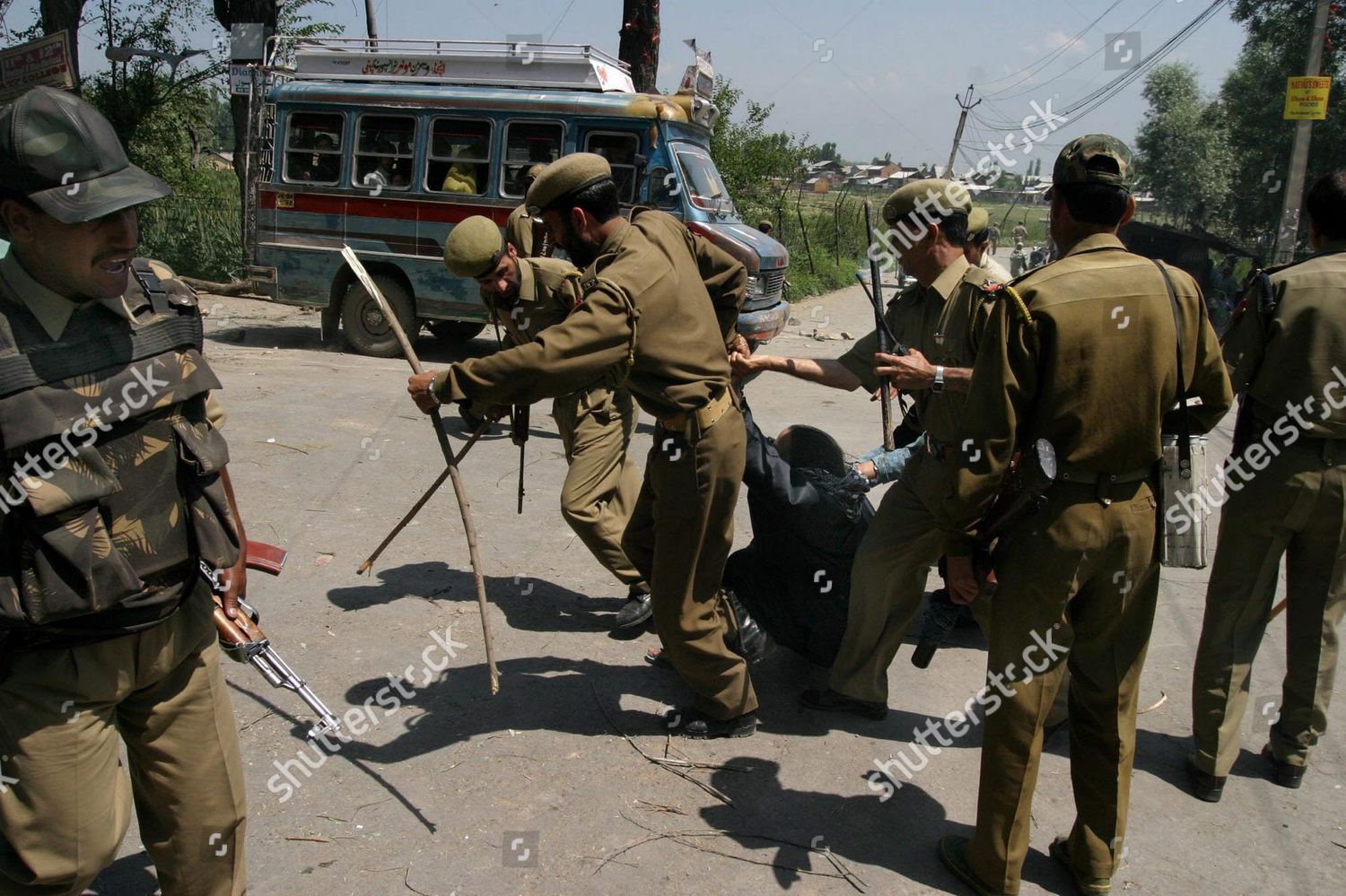 Indian Police Drag Mother Sajad Ahmad Editorial Stock Photo - Stock ...