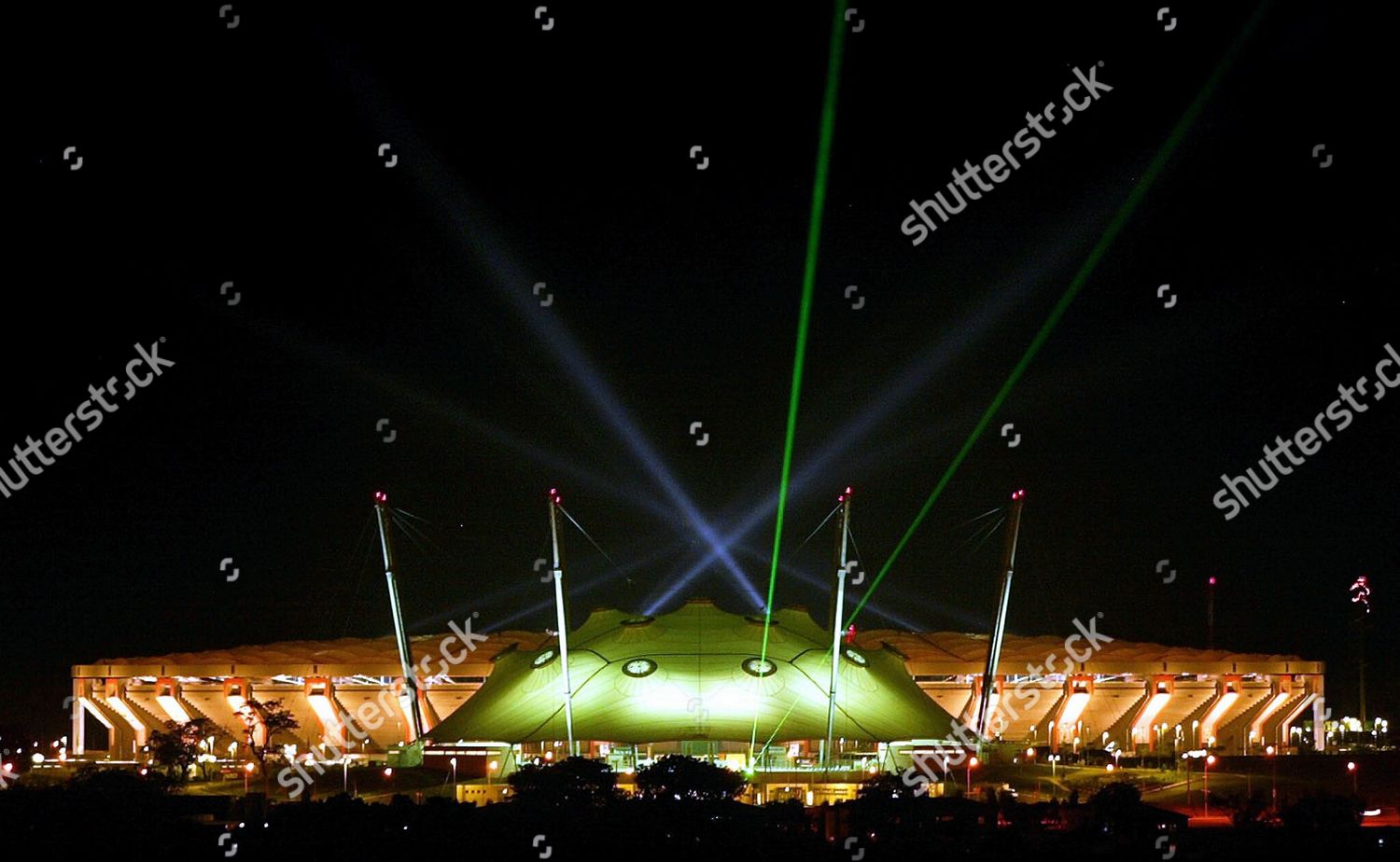 Coloured Laser Beams Illuminate Nigerian National Editorial Stock Photo ...