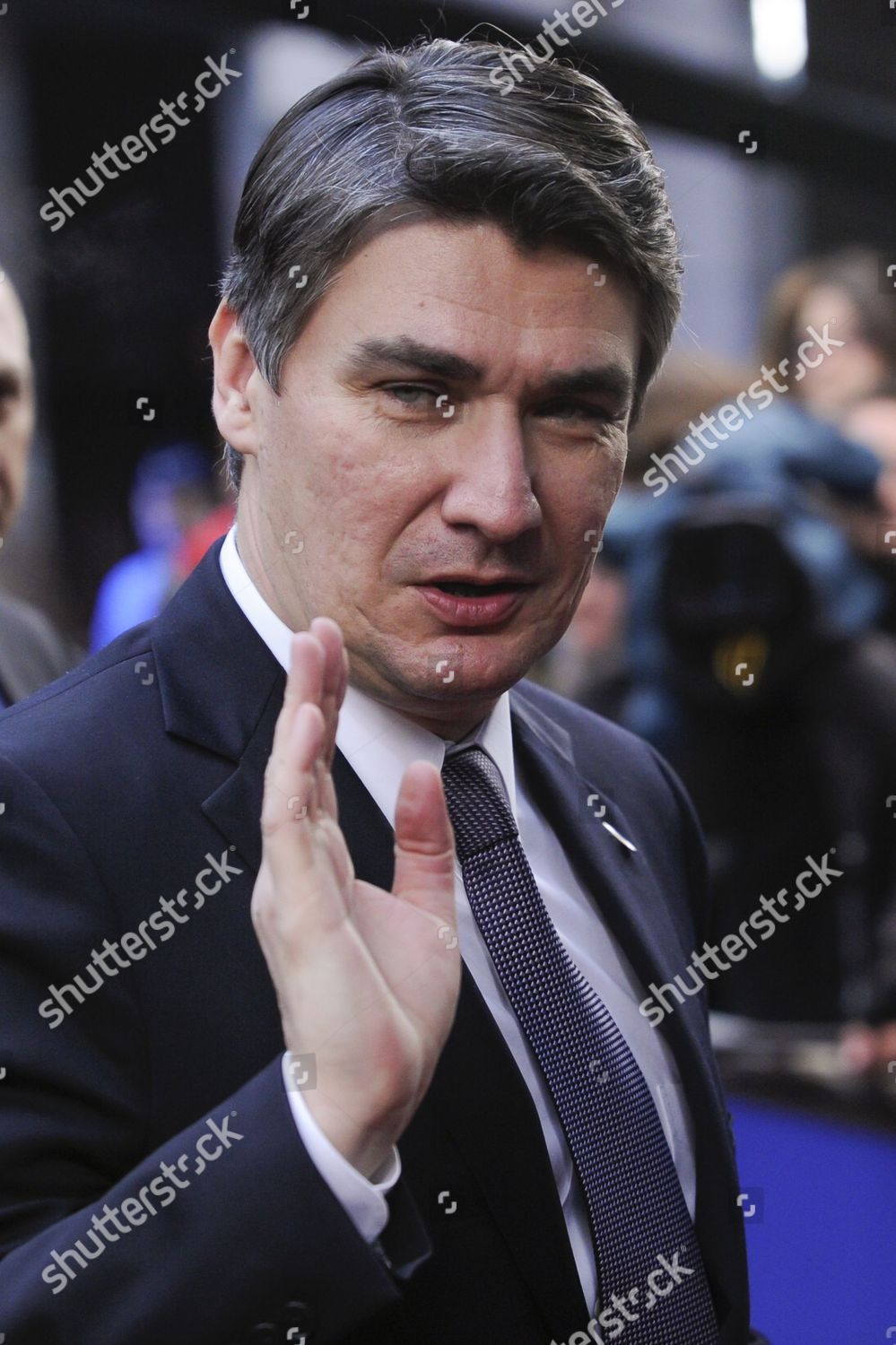 Croatian Prime Minister Zoran Milanovic Arrives Editorial Stock Photo