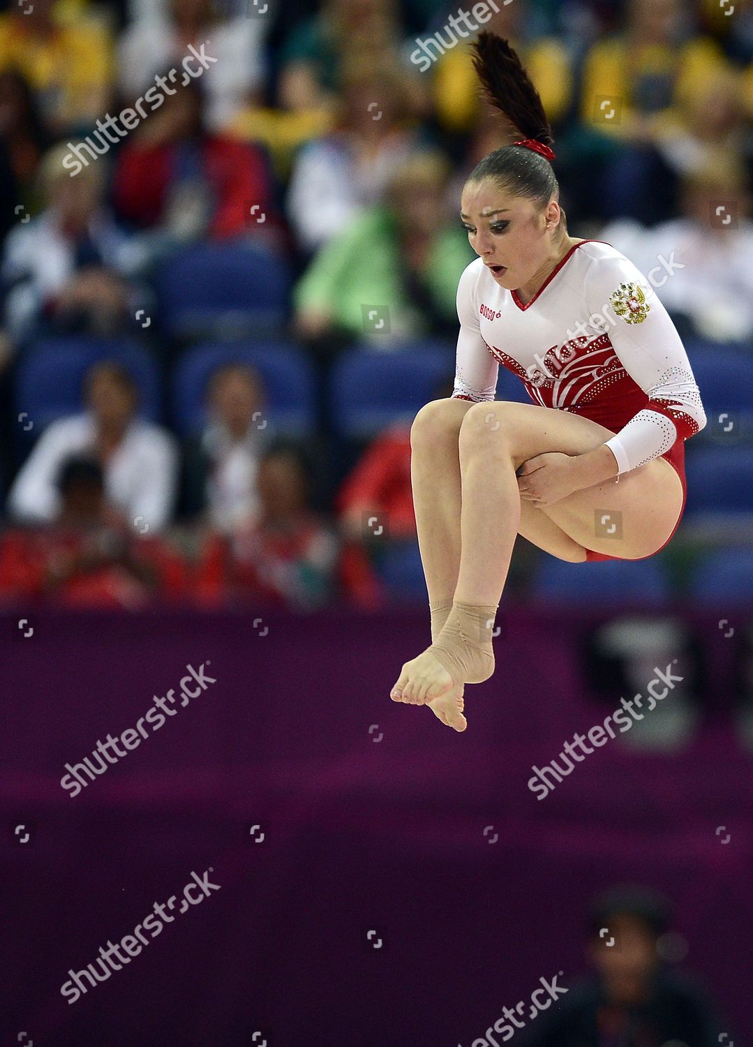 Aliya Mustafina Russia Competes During Floor Exercixe Editorial