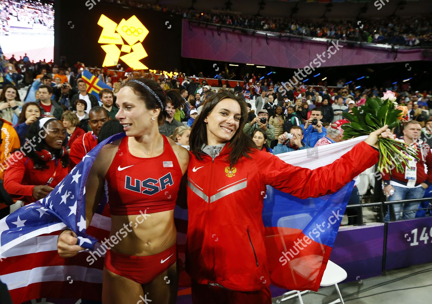 Yelena Isinbayeva R Russia Congratulates Gold Editorial Stock Photo ...