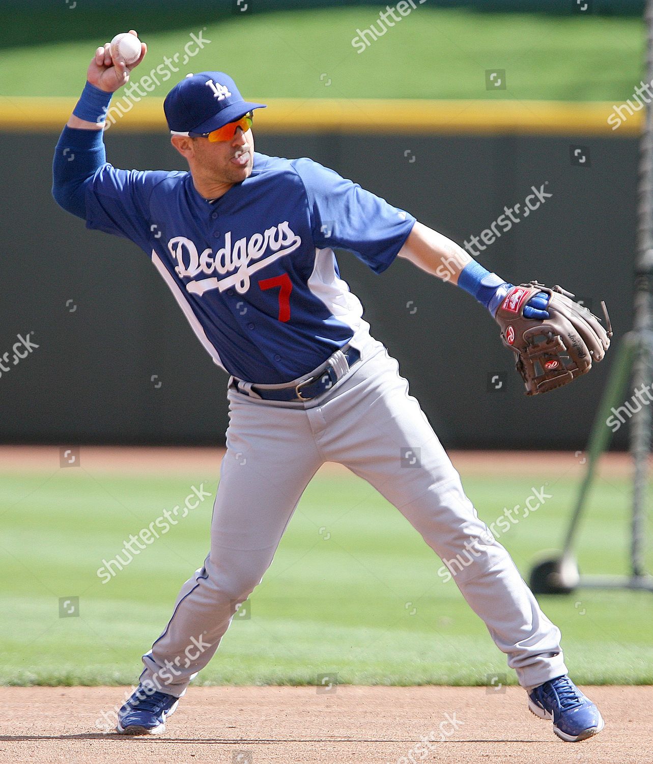 Los Angeles Dodgers Nick Punto Runs Editorial Stock Photo - Stock Image ...