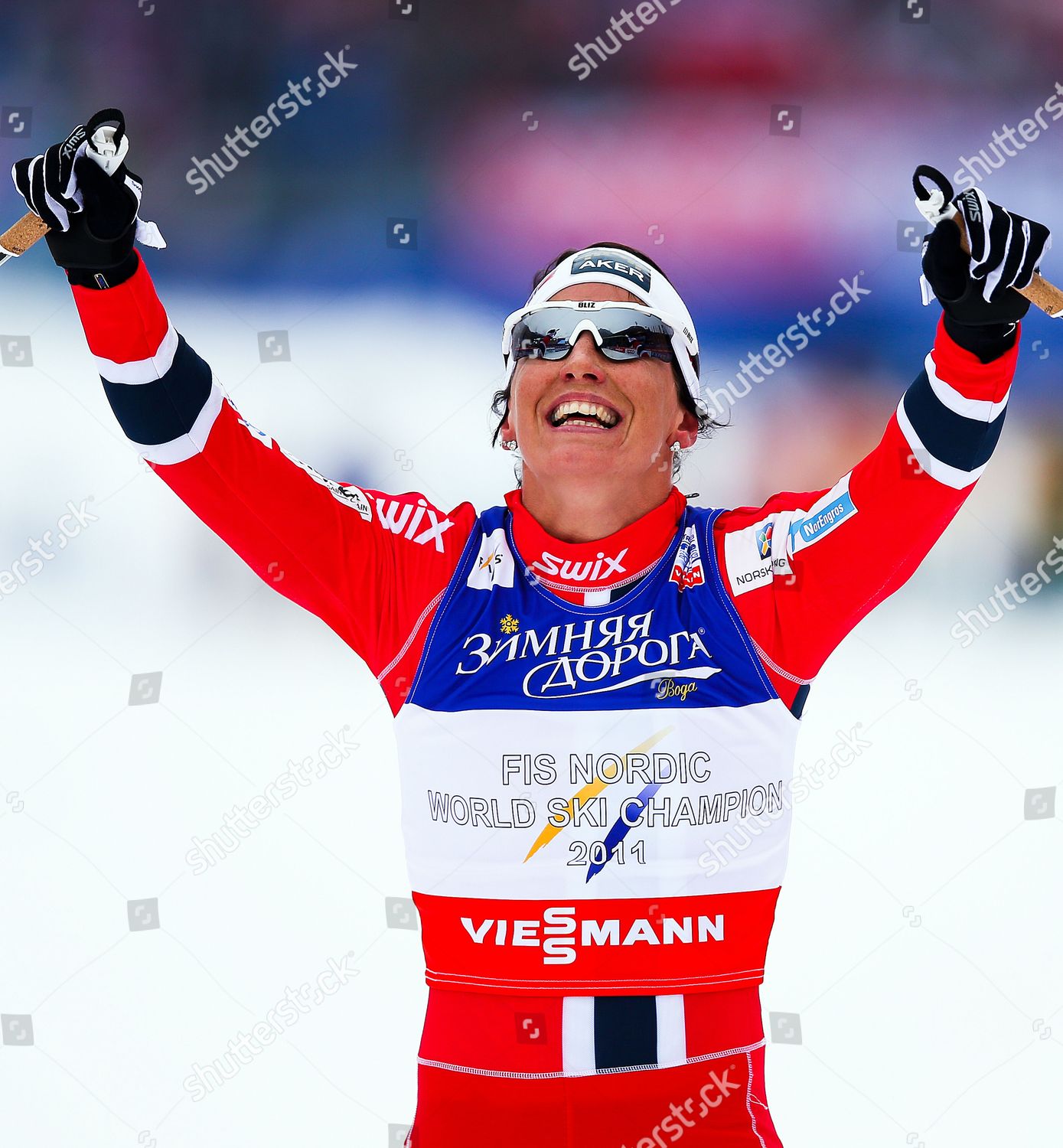 Gold Medalist Marit Bjoergen Norway Celebrates Editorial Stock Photo ...