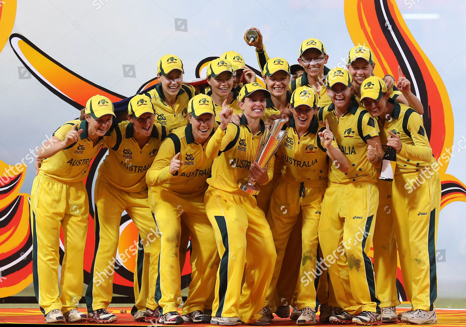 Australia Team Celebrates Trophy On Podium Editorial Stock Photo ...