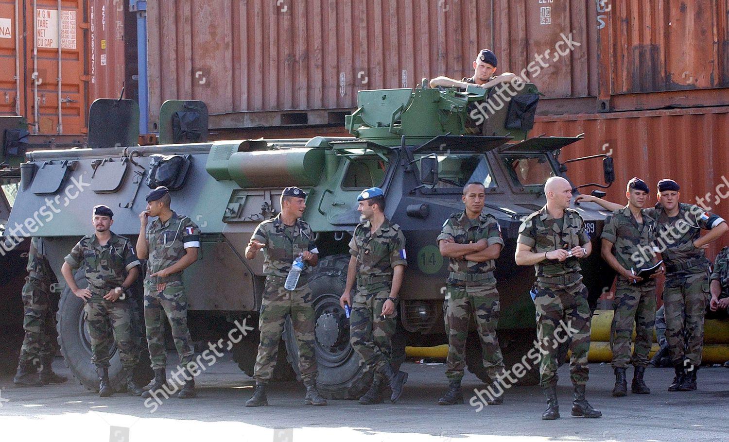 French U N Peacekeepers Stand Front Editorial Stock Photo - Stock Image ...