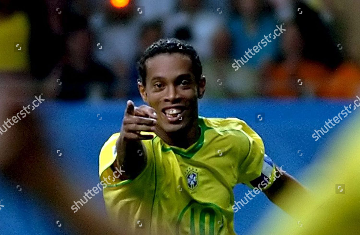 Brazilian Soccer Player Ronaldinho Celebrates After Editorial Stock