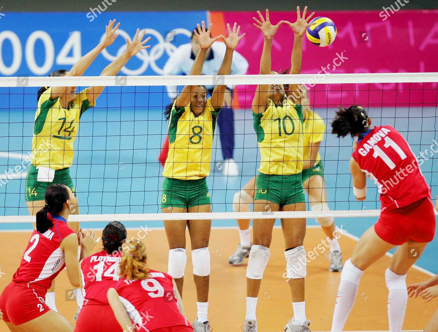 Brazilian Players Go Block Spike By Editorial Stock Photo - Stock Image ...