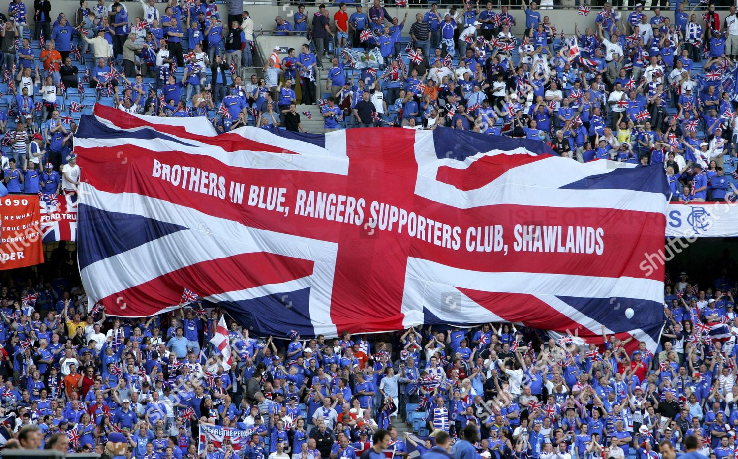 Glasgow Rangers Supporters Cheer Their Team Editorial Stock Photo ...