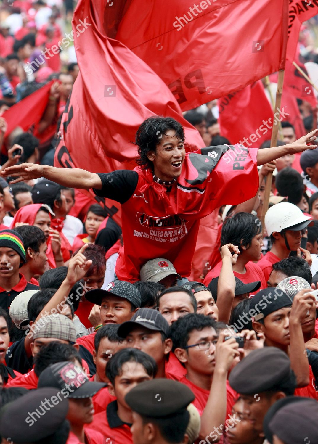 Supporters Indonesia Democratic Party Struggle Shout Editorial Stock ...