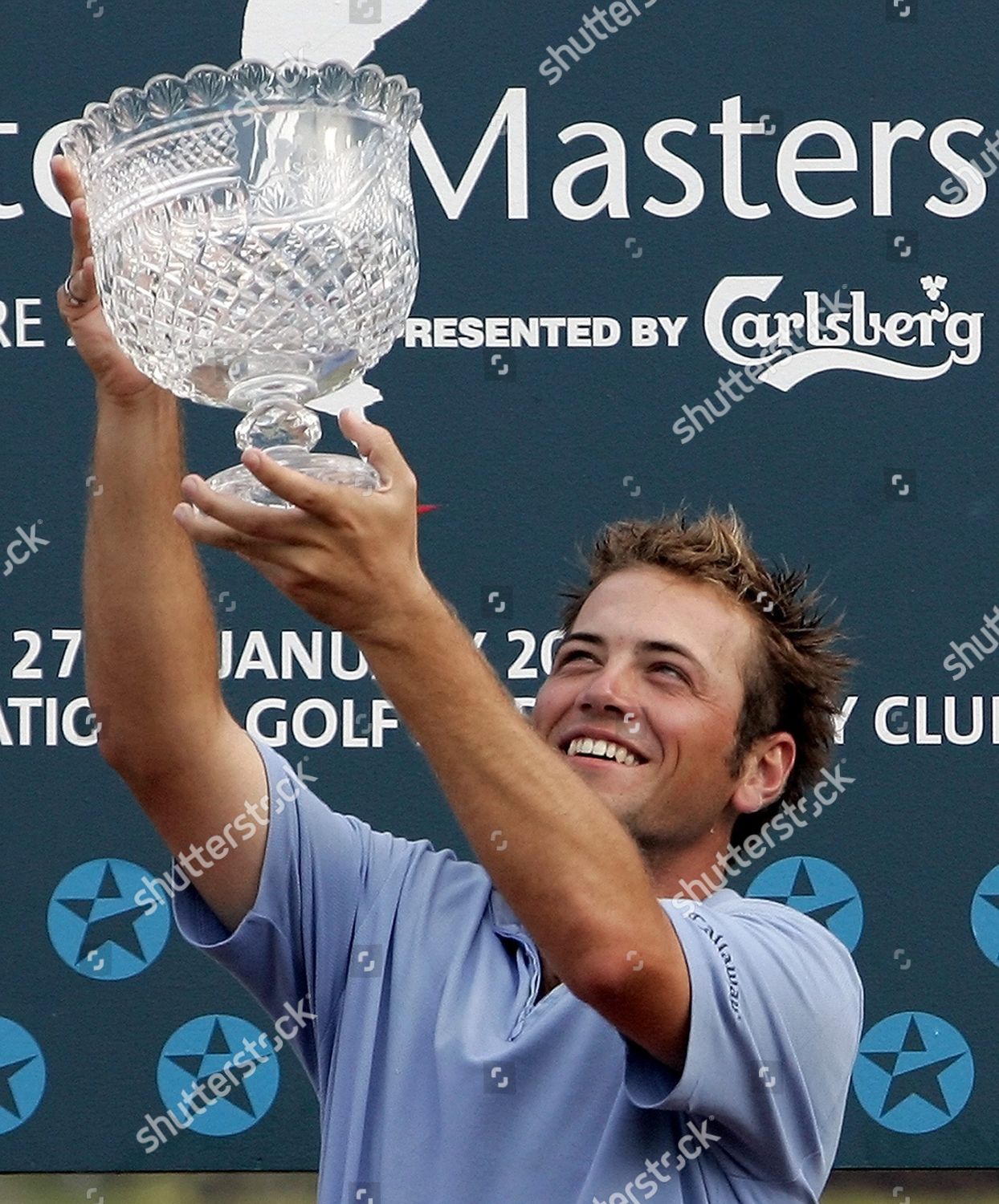 Englands Nick Dougherty Lifts His Trophy Editorial Stock Photo - Stock