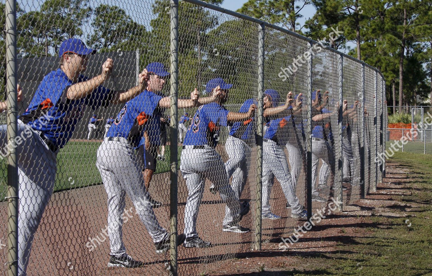Mets Pitchers Catchers Do Warmup Exercises Editorial Stock Photo