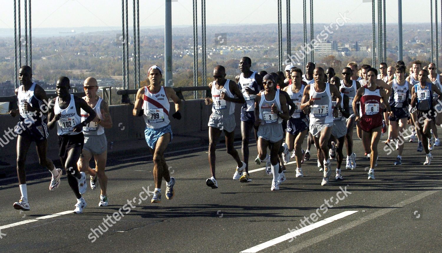 Runners Cross Verrazano Narrows Bridge Start Editorial Stock Photo ...