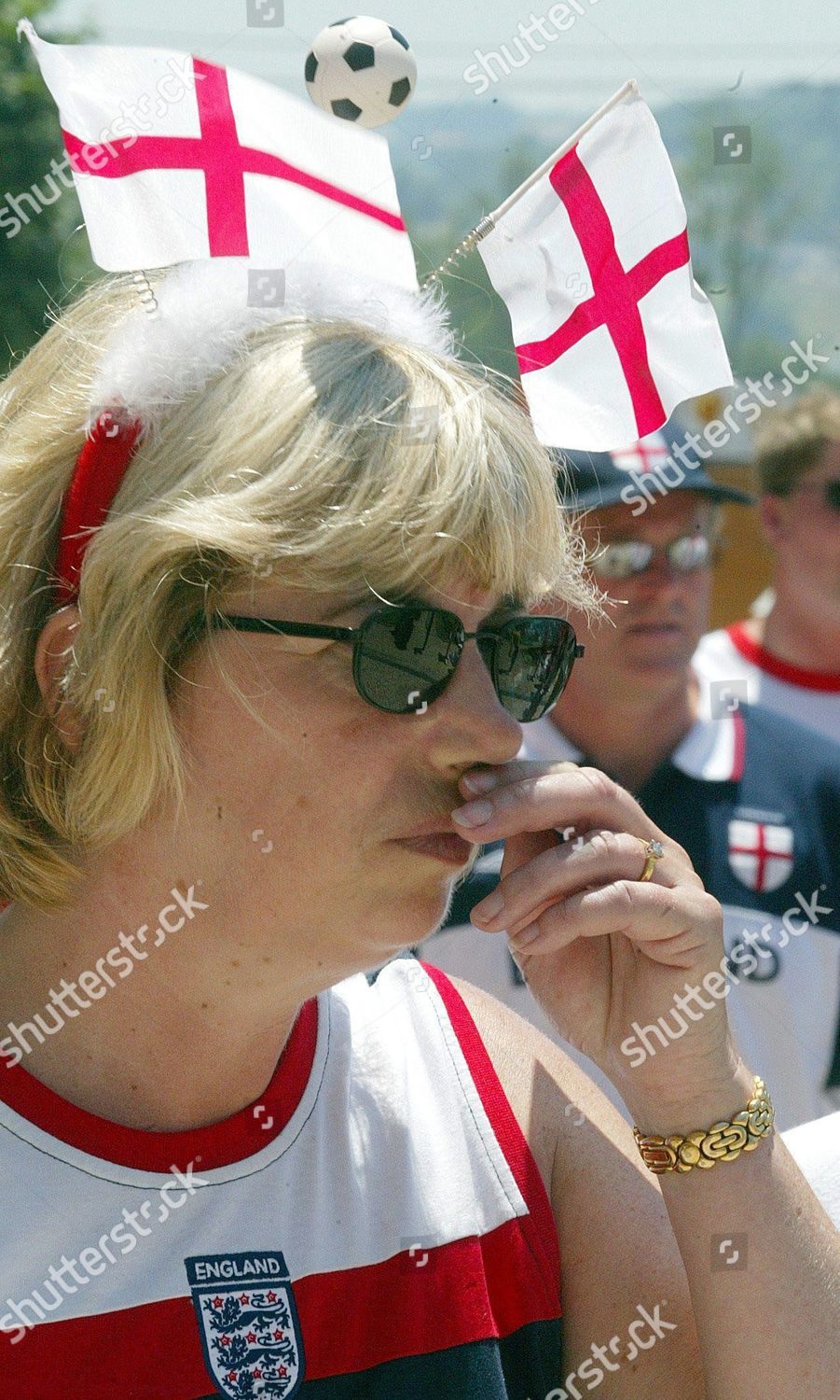 Female English Soccer Fan Has Two Editorial Stock Photo Stock Image