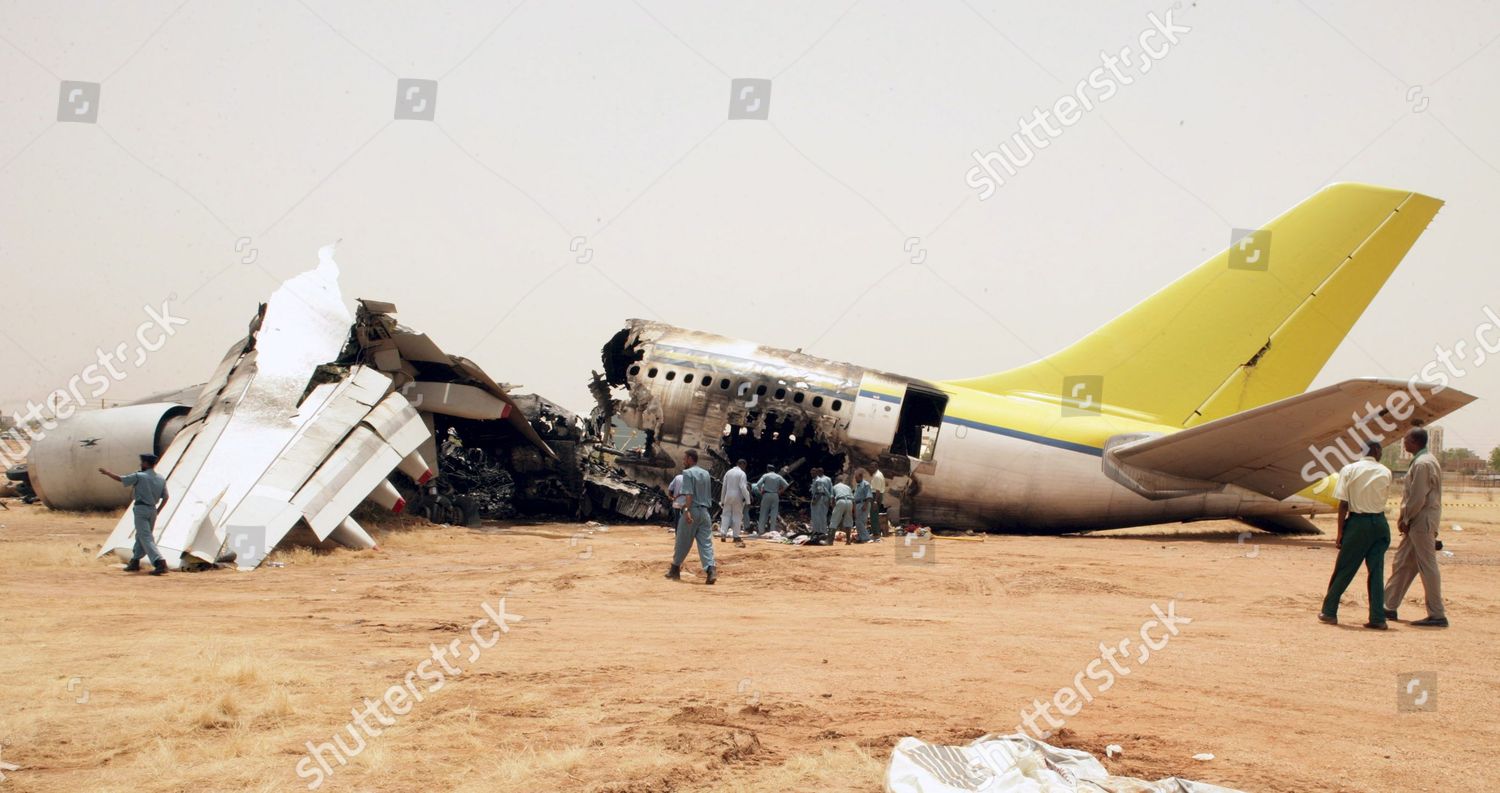 Sudanese Police View Wreckage Sudan Airways Editorial Stock Photo