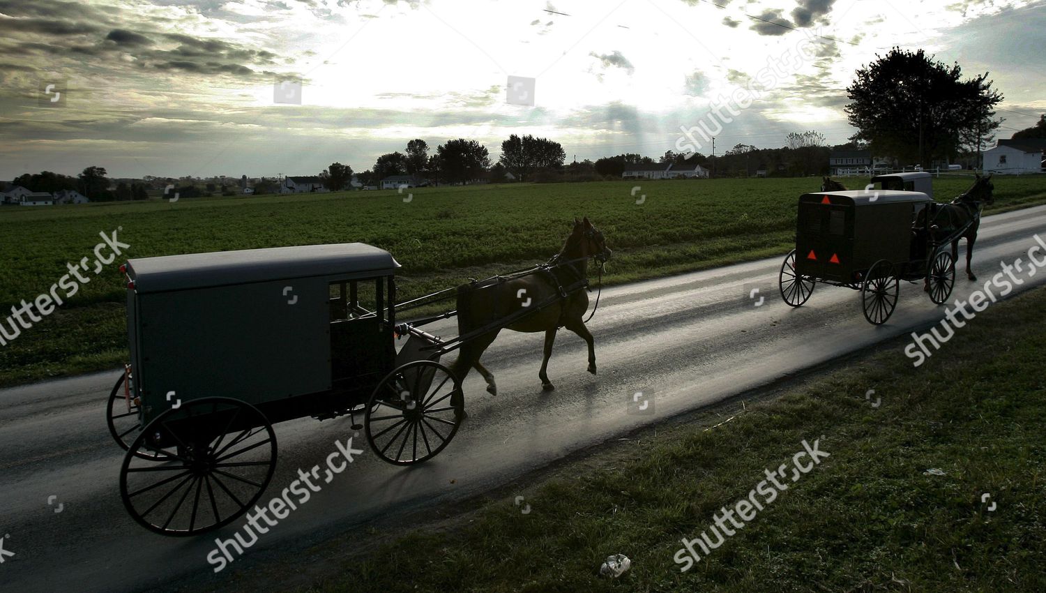 Horsedrawn Hearse R Leads Funeral Procession Sisters Editorial