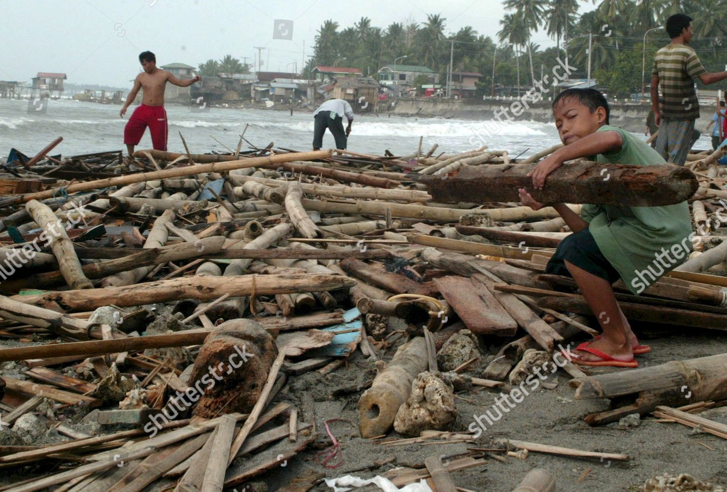 Filipino Coastal Villagers Salvage Parts What Editorial Stock Photo