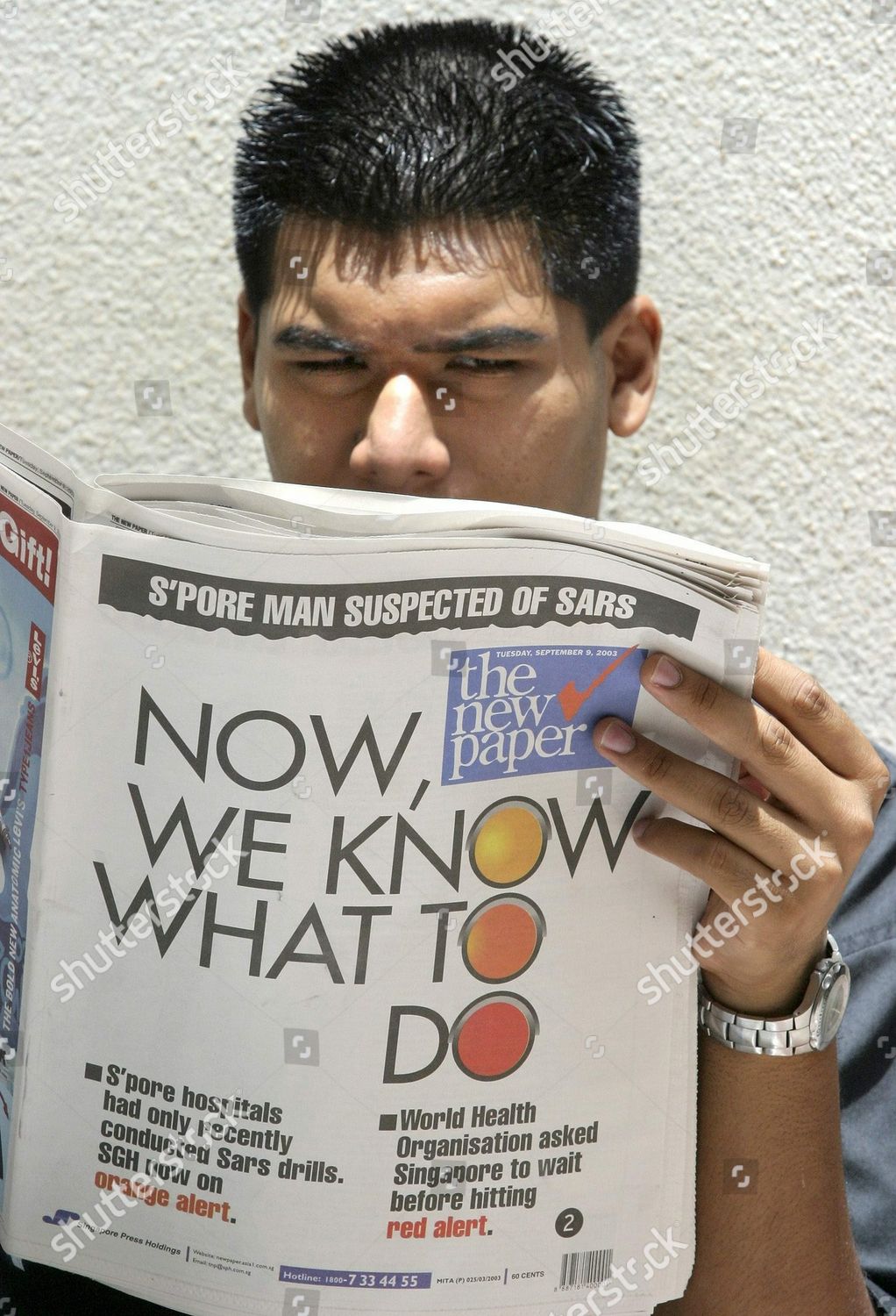 Singaporean Reads Newspaper Reassuring Headline On Tuesday Editorial Stock Photo Stock Image Shutterstock