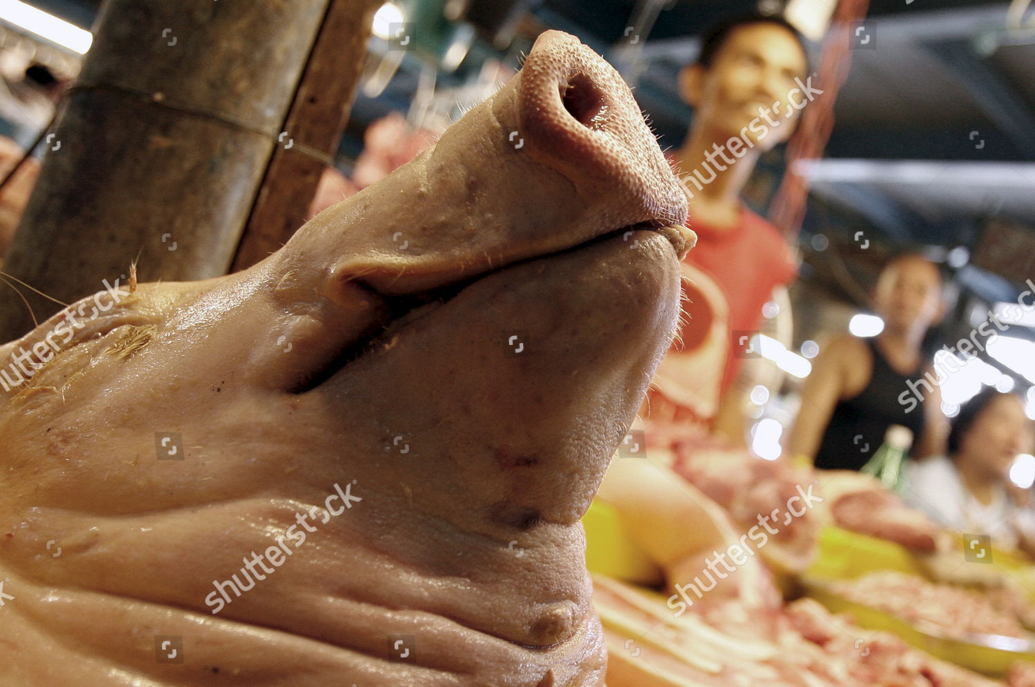 Filipino Meat Vendor Stand Back His Editorial Stock Photo Stock Image