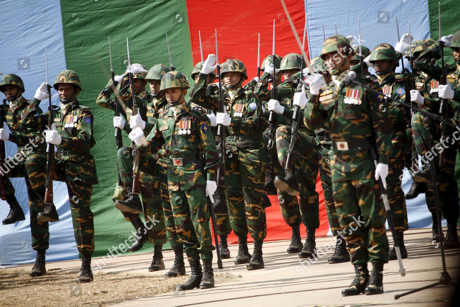 Bangladesh Army Soldiers Offer Air Salute Editorial Stock Photo - Stock ...