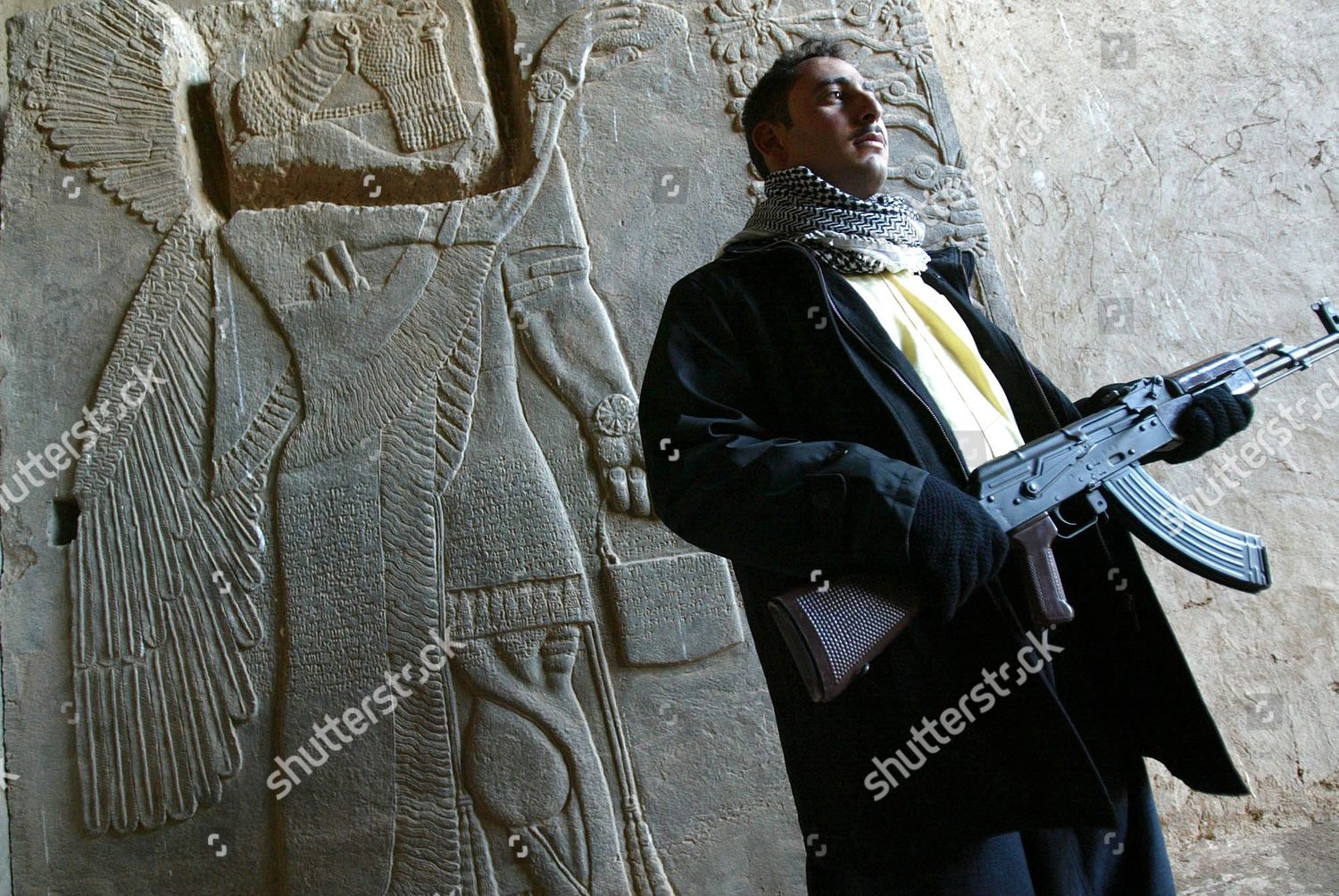 Security Guard Poses Photograph Front Wall Editorial Stock Photo ...