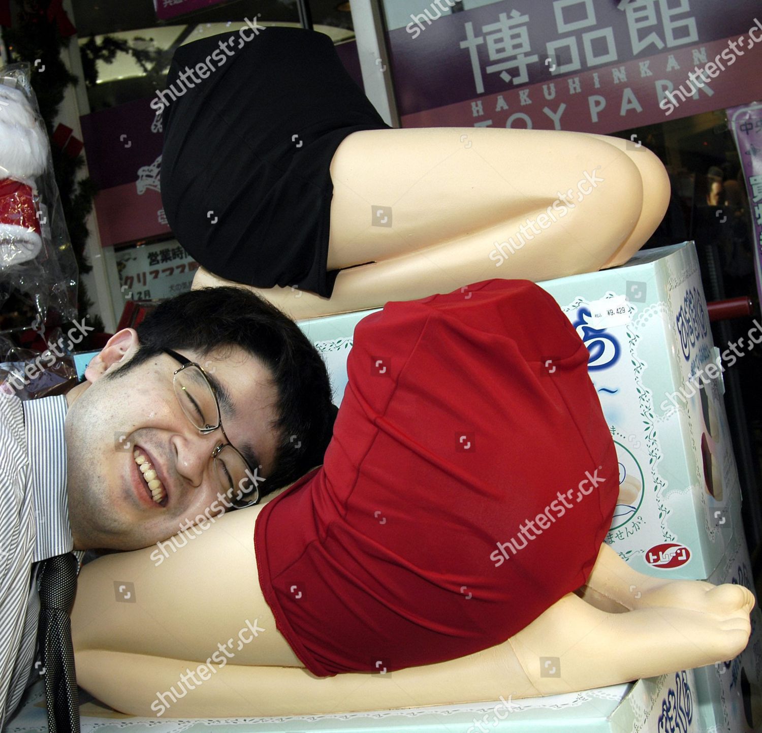 Japanese Salaryman Smiles He Lays His Head Editorial Stock Photo