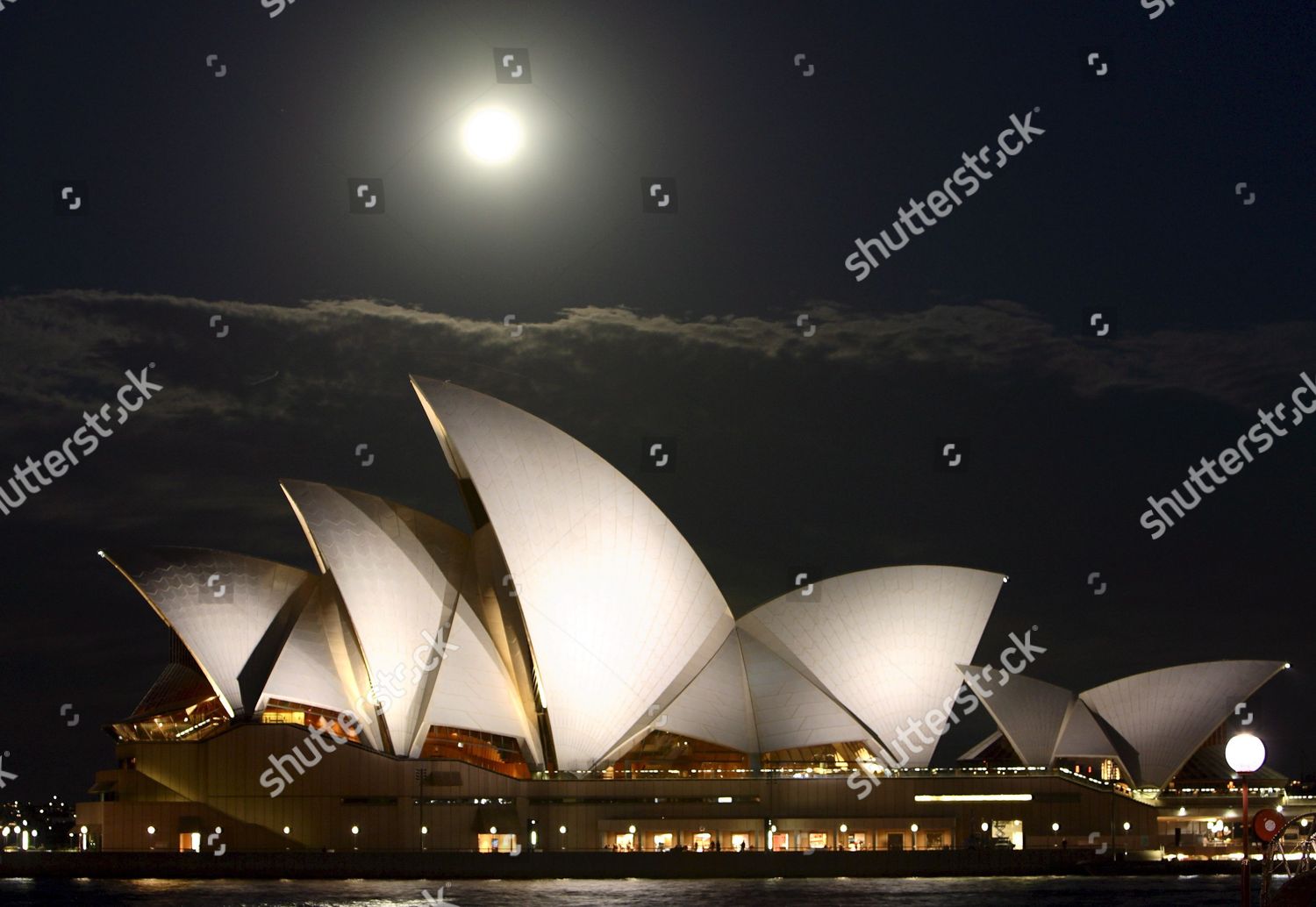 Full Moon Rises Over Sydney Opera House Editorial Stock Photo