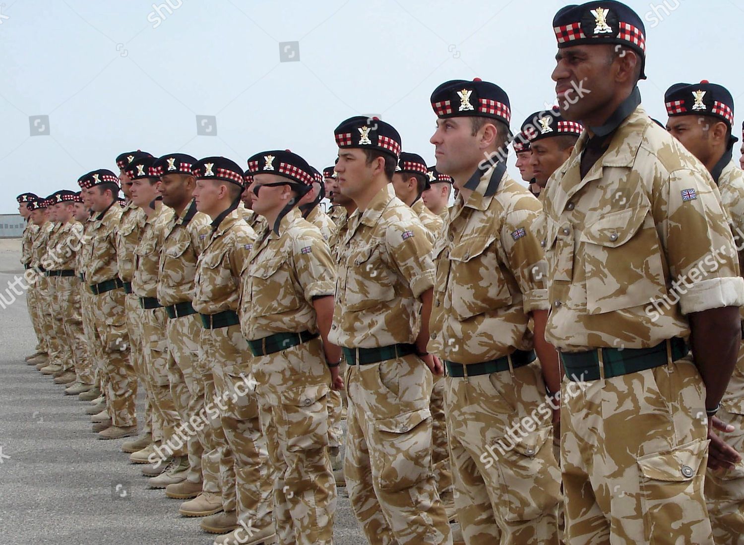 Scottish Soldiers Stand Ranks During Military Editorial Stock Photo   Shutterstock 7871329a 