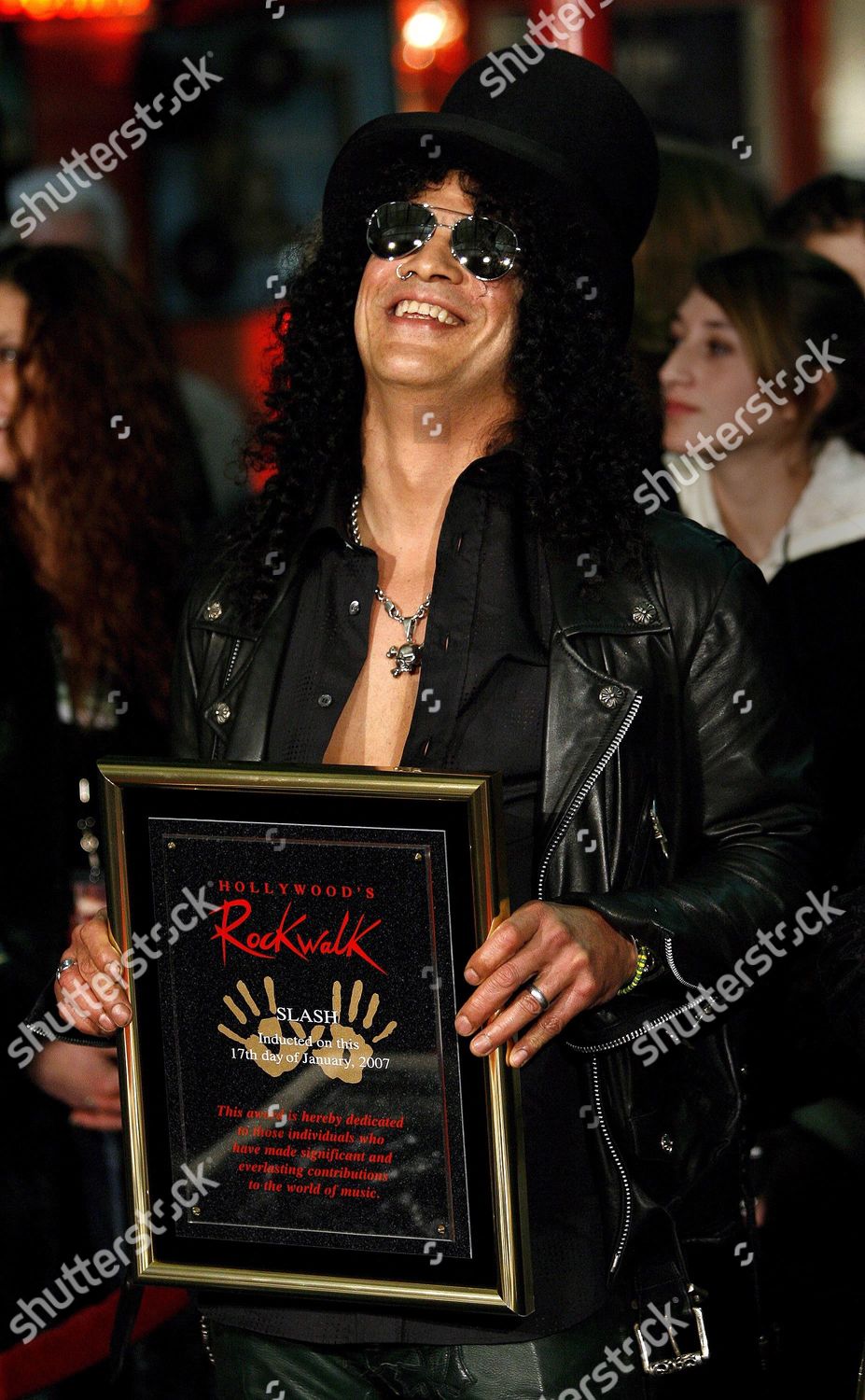 Slash Guns N' Roses inducted into Hollywood's Rock Walk, held at the Guitar  Center Hollywood, California - 17.01.07 Stock Photo - Alamy